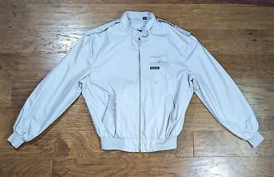 Members Only Bomber Jacket Men Size 40 (Fits Like M) Grey Cafe Racer Strap Retro • $29.88