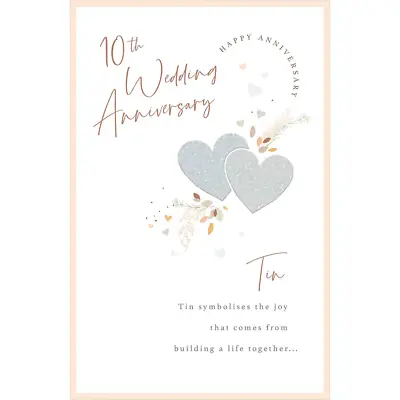 £3.75 • Buy 10th Tin Wedding Anniversary Greetings Card