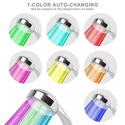 Colorful Home Bathroom LED Shower Head 7 Color Auto Changing Water Glow Light US • $14.76