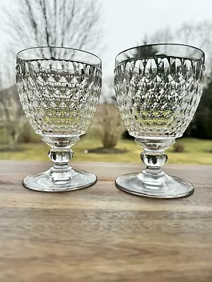 Villeroy & Boch Boston 12 Oz Water Wine Glasses Crystal Goblet ~Set Of 2 • $44.98