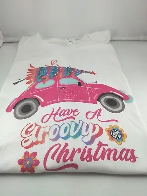 Have A Groovy Christmas VW Bug XXL SS Christmas White Tshirt Great Condition  • $12