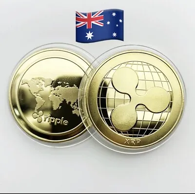 $5.69 • Buy Gold Plated Ripple Coin Commemorative Collectors Coin XRP Like Bitcoin