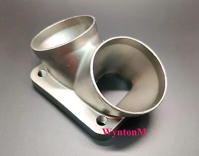 T4 Divided Turbo Inlet FLANGE Twin 2.5  TAPPED 304 Stainless Steel • $49.99