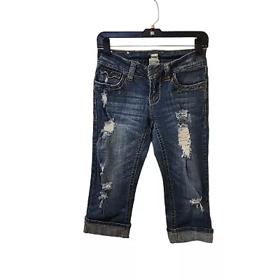 Hydraulic H2j Jean Capris Size 5/6 Y2k Low Rise Distessed • $20