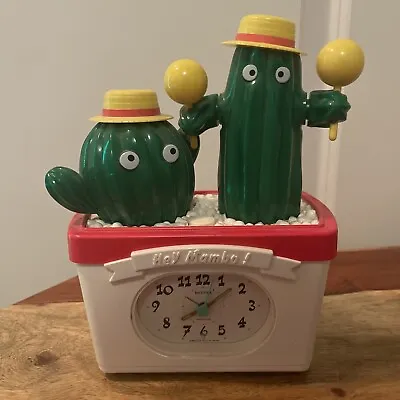 HEY MAMBO!  Alarm Clock Maraca Rhythm Music Wake Up WORKS Rare Cactus Cacti VTG • $58.99