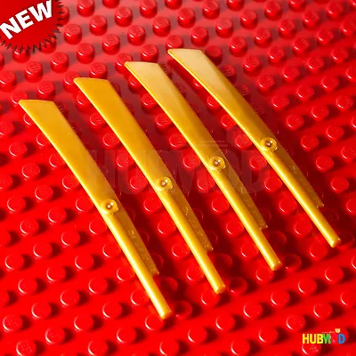 Lot Of 4 NEW LEGO Pearl Gold Minifigure Minifig Scythe Weapon Sword Blade 98137 • $2.18