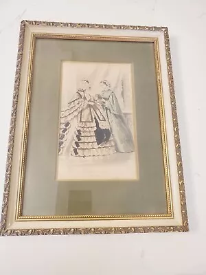 Vintage La Mode Illustree French Victorian Fashion Art Print Frame • $27