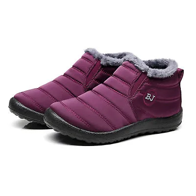 £19.99 • Buy Ladies Boots Ankle Warm Winter Thermal Fur Lined Boots Womens Ski Shoes Size