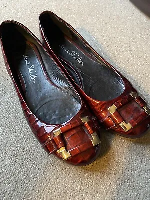 Jane Shilton Flat Pumps Shoes Size 38.5 ( Uk 5 1/2 ) Patent Red • £10