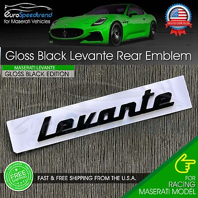 Maserati Levante Gloss Black Emblem 3D Trunk Logo Badge Nameplate OEM GT Modena • $44.99