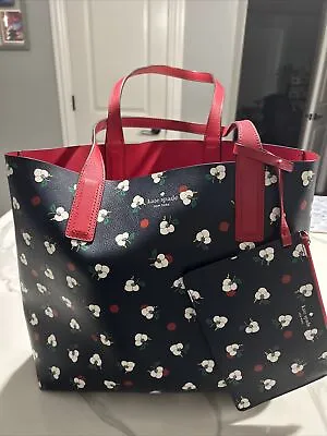 Kate Spade Navy Blue Mya Breezy Leather Tote Bag With Small Wallet • $60