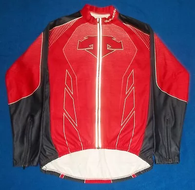 DESCENTE Full Zip L/S Red & Black Fleece Lined Cycling Jacket Adult Large NICE • $15