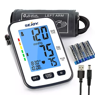 SEJOY Digital Blood Pressure Monitor Upper Arm Automatic Heart Rate BP Machine • $34.99