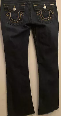 True Religion Dark Wash Blue Denim Carrie Flare Jeans Women's Size 26 • $29