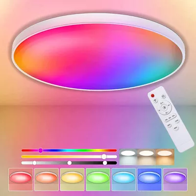 £23.99 • Buy 24W Remote Colour Changing RGB Ceiling Lights Living Room Round LED Down Lights