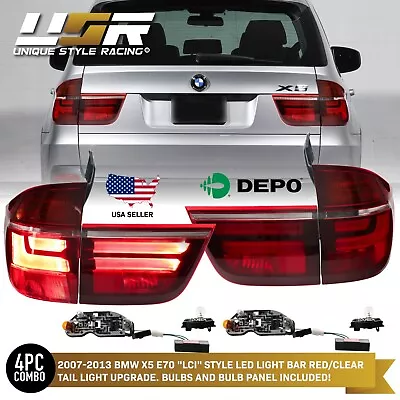 Plug&Play LCI OE Facelift Style Light Bar LED Tail Lights 4PCS For 07-13 BMW E70 • $368.96