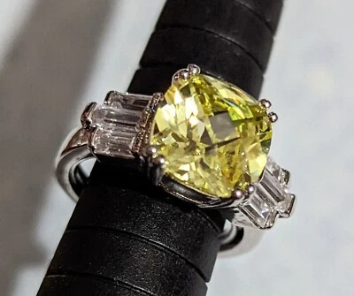 $24 • Buy Pale Yellow Citrine Ring Vintage Cocktail Fashion Costume Jewelry Size 4.5