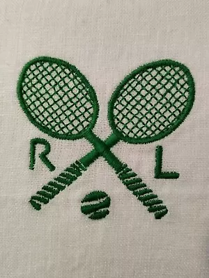 NEW Ralph Lauren Ashby Embroidered Monogram Tennis Bottle Green Throw Pillow • $89.88
