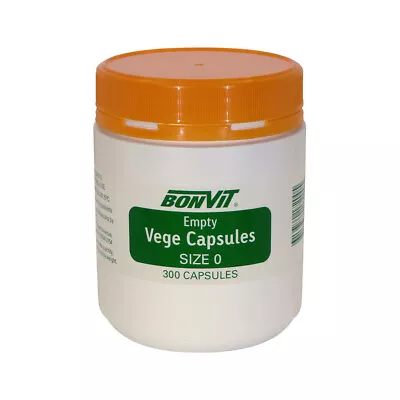 ^ Bonvit Empty Vege Capsules Size 0 - 300 Capsules Vegan • $30.91