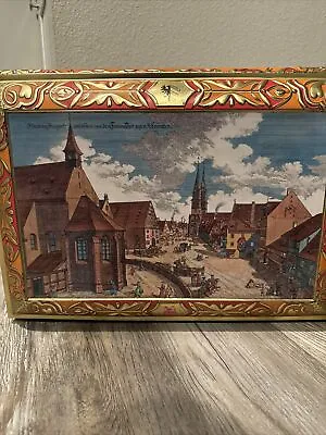 Large Vintage German Tin Box Otto Schmidt Nurnberg Prospect Huge! • $69.99