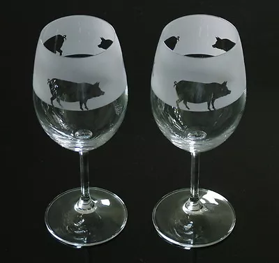 £25.95 • Buy Pig Wine Glasses Classic Tulip Shape.. Boxed