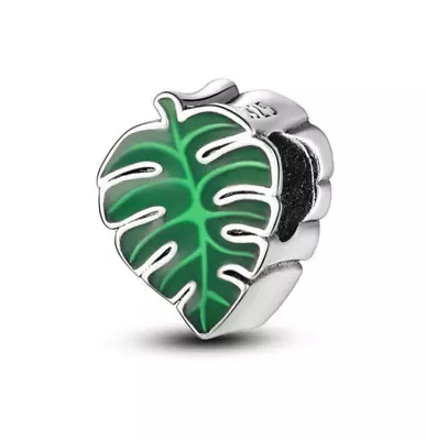 Palm Tree Leaf Charm Plant Gardener Sister Mum Bead Genuine Sterling Silver 925 • £14.95