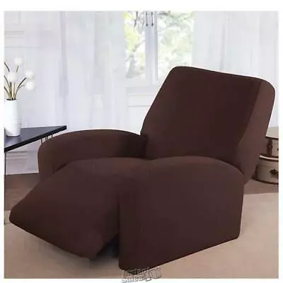 Mason 82  Stretch Basketweave Recliner Slipcover Chocolate Polyester/Spandex • $29.99