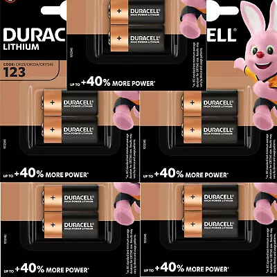 10 X DURACELL LITHIUM 123 CR123A DL123 Photo Batteries 2 Per Pack • £33.95