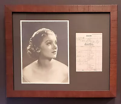 Queen Of Hollywood Myrna Loy Signed Framed Clarence Bull Elizabeth Arden Photo • $1249.95