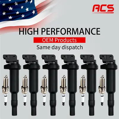 6X Ignition Coil +6X Spark Plug OEM For BMW 128i 335i 328i 528i 535i X3 X5 UF592 • $76.48