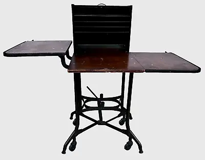 1910 Toledo Industrial Roll Top Steel Wood Desk Table Antique Steampunk Vtg Ohio • $650