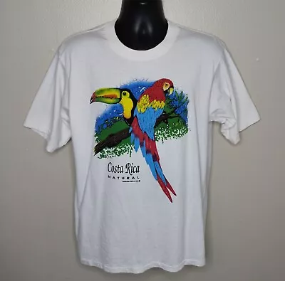 $25.44 • Buy Vintage 90s Costa Rica Mens XL T-shirt Single Stitch Nature Tee Parrot Toucan JB