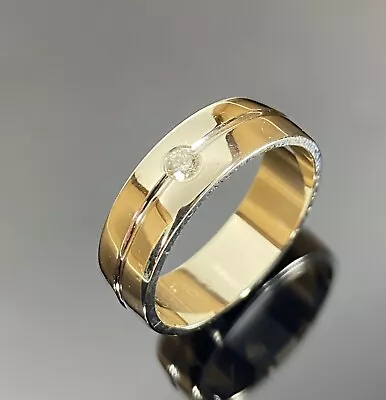 $489 • Buy Mens SOLID 10ct White Gold & Diamond Wedding Or Dress Ring MHJ Size T & 1/2