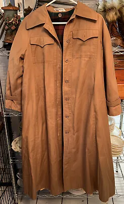 PBD INTERNATIONAL Trench Coat Size 7 Tan Button Front Plaid Lined Vintage  • $21