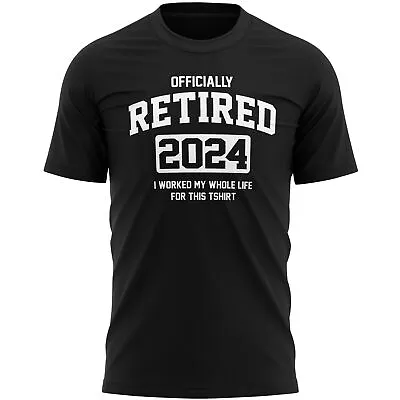 Officially Retired 2024 T Shirt Funny Retirement Him Gifts For Grandad Dad Mens • £15.99