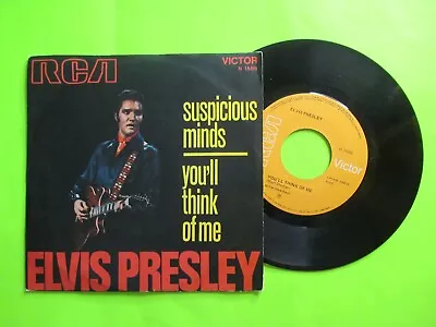 Elvis Presley Suspicious Minds 45 7  Pic Sleeve Picture Italy Italian Press • $60