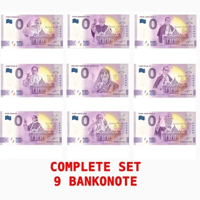 0 € Zero Euro Souvenir Note Italy 2022 - Complete Set Popes 2022 • £28.09