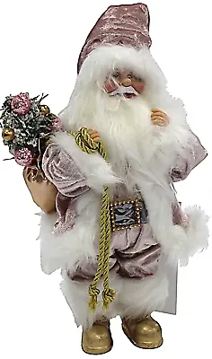 Father Christmas Santa Ornament 30cm Freestanding Christmas Santa Gifts Pink • £13.99