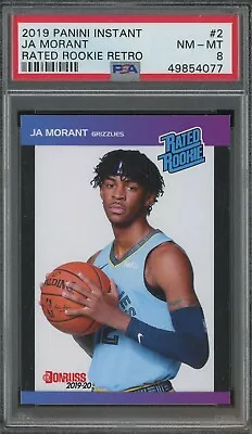 2019-20 Panini Instant Rated Rookie Retro #2 Ja Morant Grizzlies RC PSA 8 NM-MT • $0.99