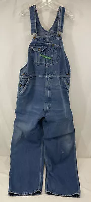 KEY IMPERIAL Men's Bib Carpenter Overalls 46 X 31 Blue Denim Used • $23