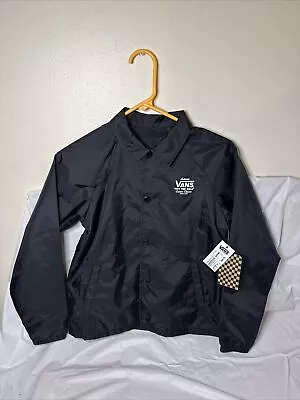 VANS Off The Wall Custom Classic Line Button Windbreaker Jacket Black Small • $20