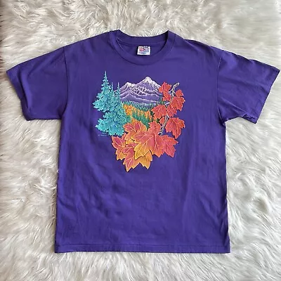 VTG Maiden West Nathan ‘92 T-Shirt Mens Large Purple Single Stitch Mountains USA • $19.95