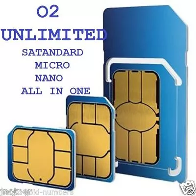  Official O2 Network Pay As You Go 02 Sim Card Sealed Unlimited Calls & Texts* • £0.99
