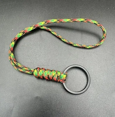 Paracord Keychain Lanyard With Split Ring Hiking Outdoor Tools Paracord Keychain • £4.99