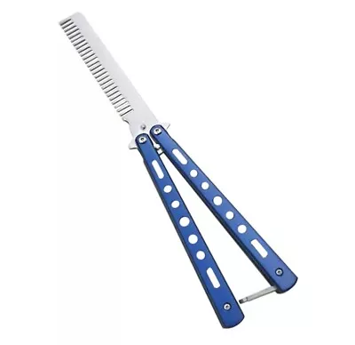 Butterfly Trainer Knife Training Comb - Metal Practice (BLUE HANDLE) • $9.95