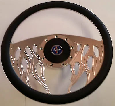 Mustang Steering Wheel Billet Leather 1971 1972 1973 Mach 1 Boss 351 Grande 302 • $302.46