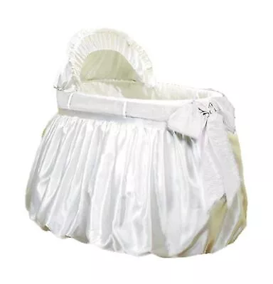 Baby Doll Bedding Shantung Bubble And Crushed Belt Bassinet Bedding Ecru • $236.35