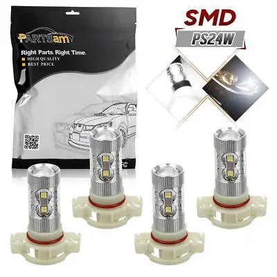 Pack 4 5202 PS24W LED Fog Driving Light 60W High Power 6000K White Bulb Lamp Set • $14.42