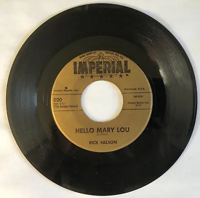 Mislabeled - Rick Nelson  Hello Mary Lou/a Wonder Like You  45 Rpm Play Graded • $19.95