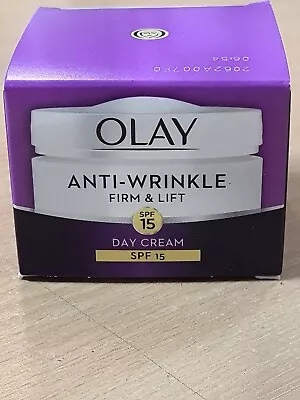 OLAY SPF15 Anti-Wrinkle Firm And Lift Anti Ageing Moisturiser Day Cream 50 Ml • £9.60